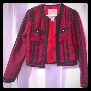 SOLD - Deep Red tweed jacket